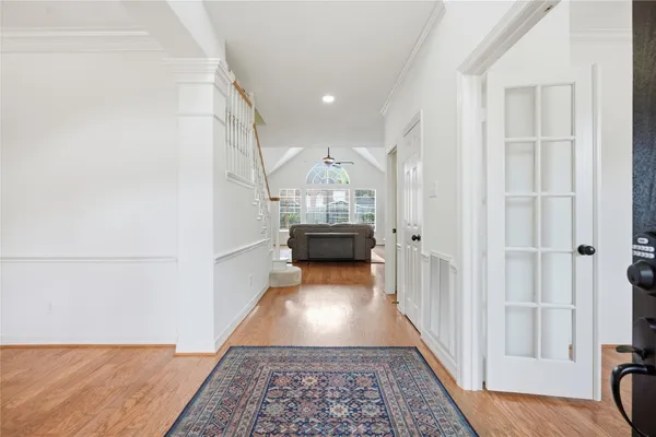 a view of livingroom with chandelier