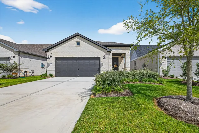 a view of a house with a yard and a large tree