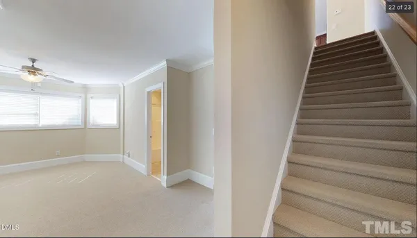 a view of an entryway with stairs