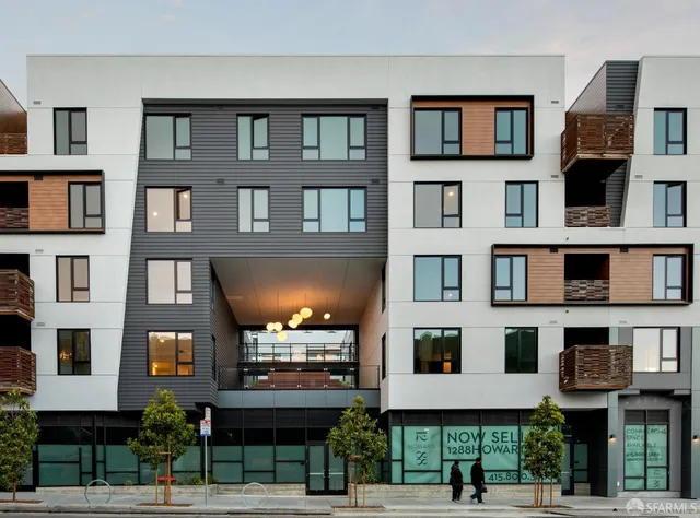 a front view of a building