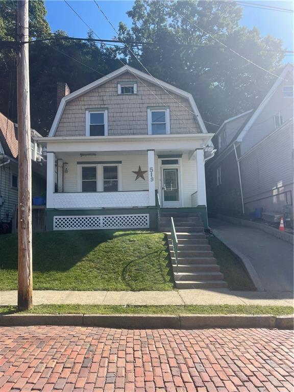 a front view of a house