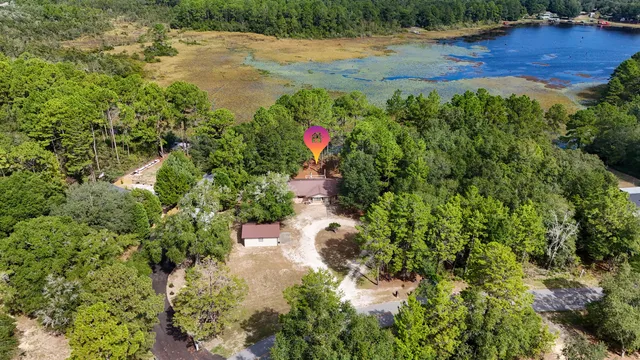 an aerial view of multiple house