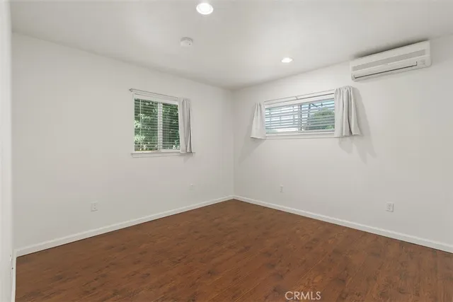 an empty room with a workbench