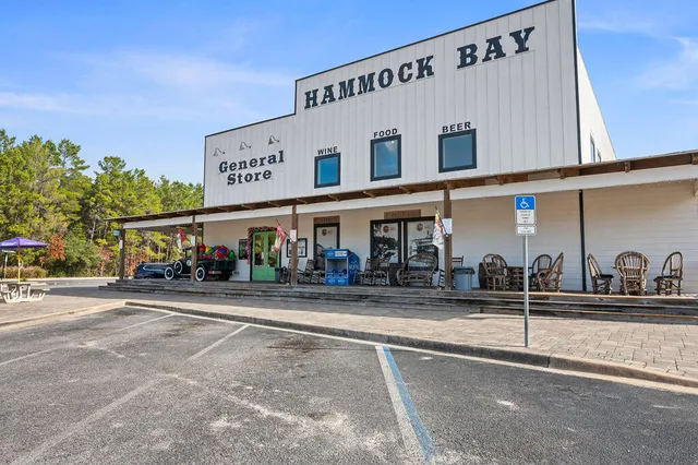a view of a building with a patio