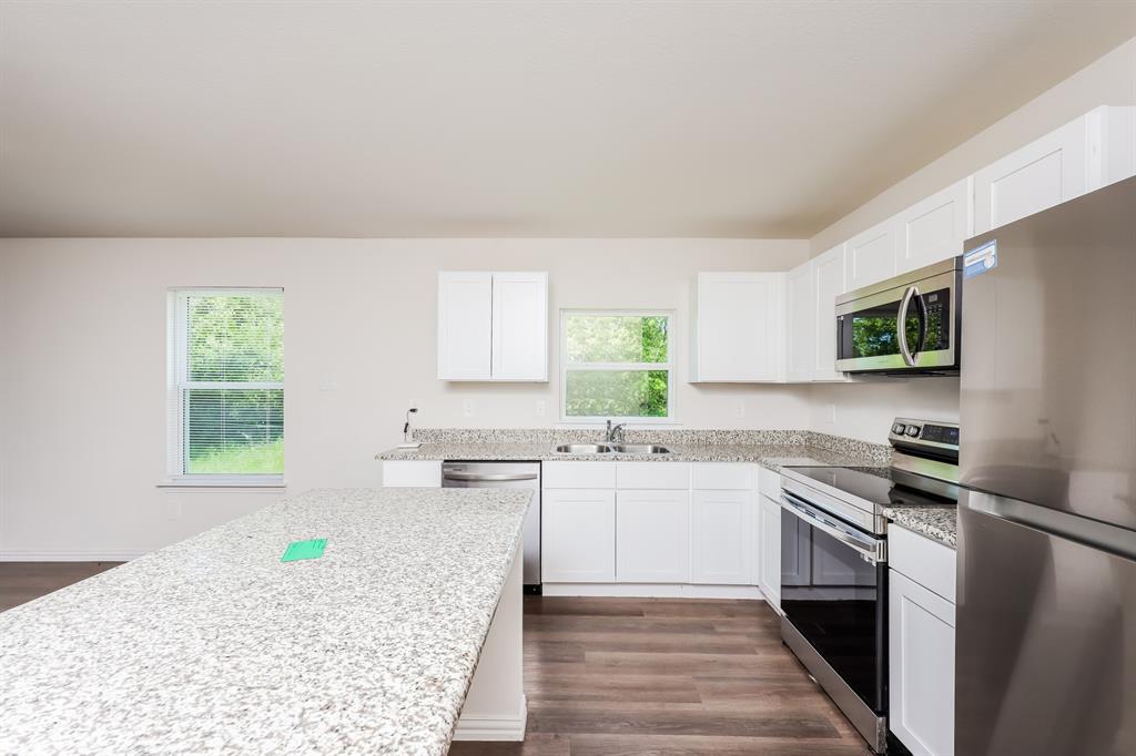 433 Shorty Street Mabank, TX 75147 - Photo 9 of 21 Kitchen featuring appliances with stainless steel finishes, a sink, white cabinetry, and a wealth of natural light