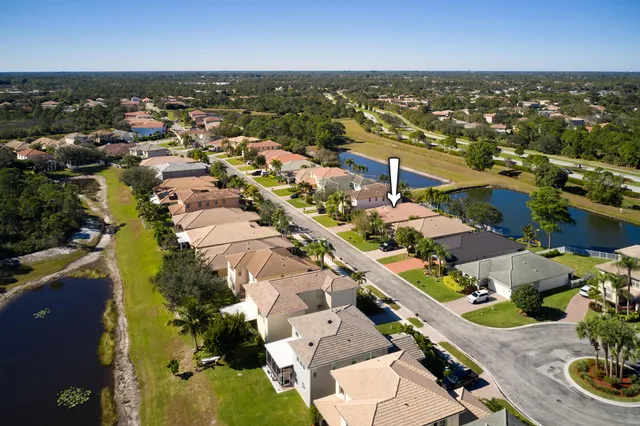 an aerial view of multiple house