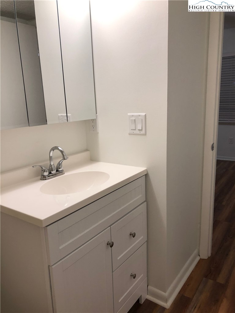 229 East King Street, Unit 9(1I) Boone, NC 28607 - Photo 10 of 19 a bathroom with a sink and vanity