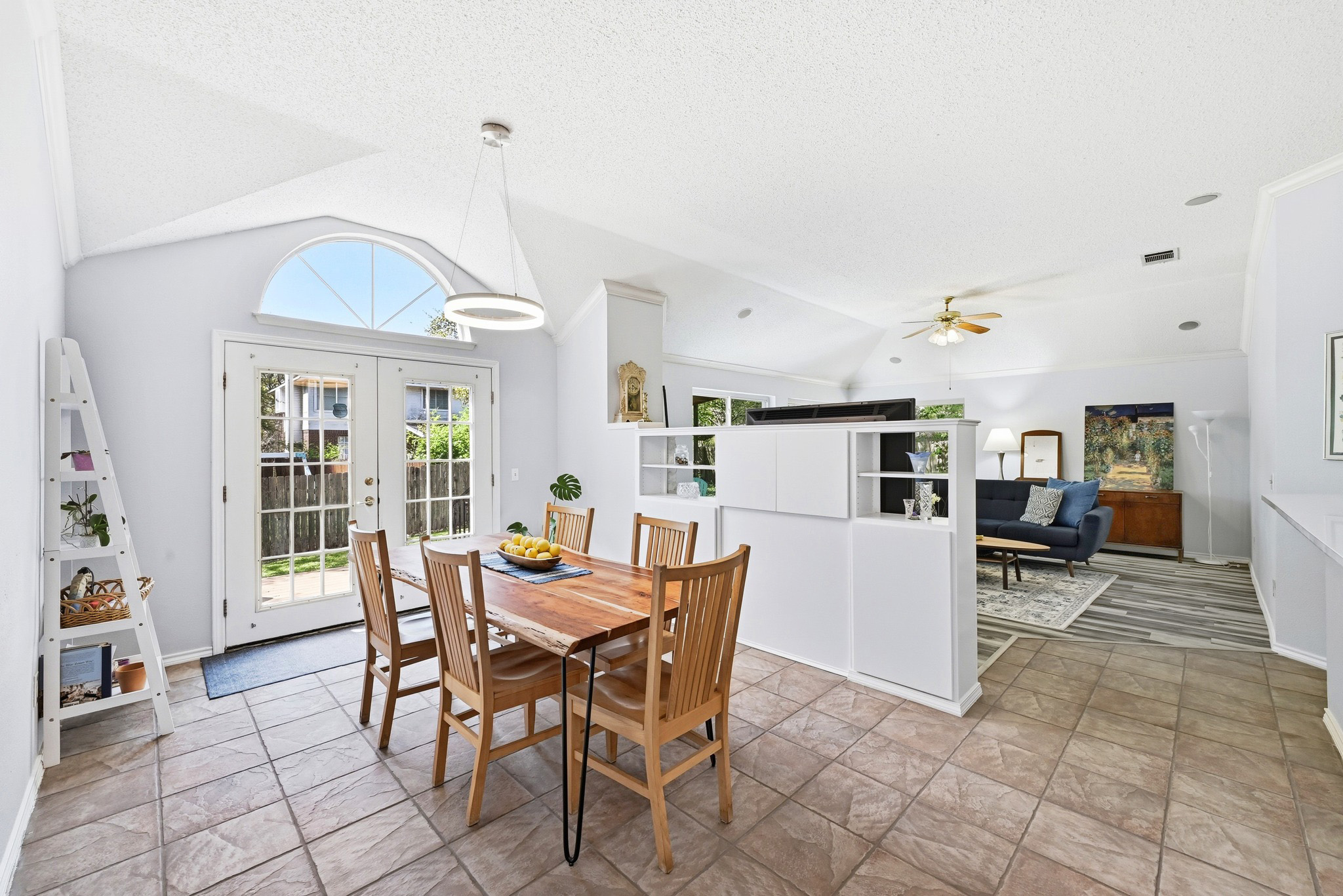 10803 Pinkney Lane Austin, TX 78739 - Photo 8 of 38 Dining space with french doors and ceiling fan