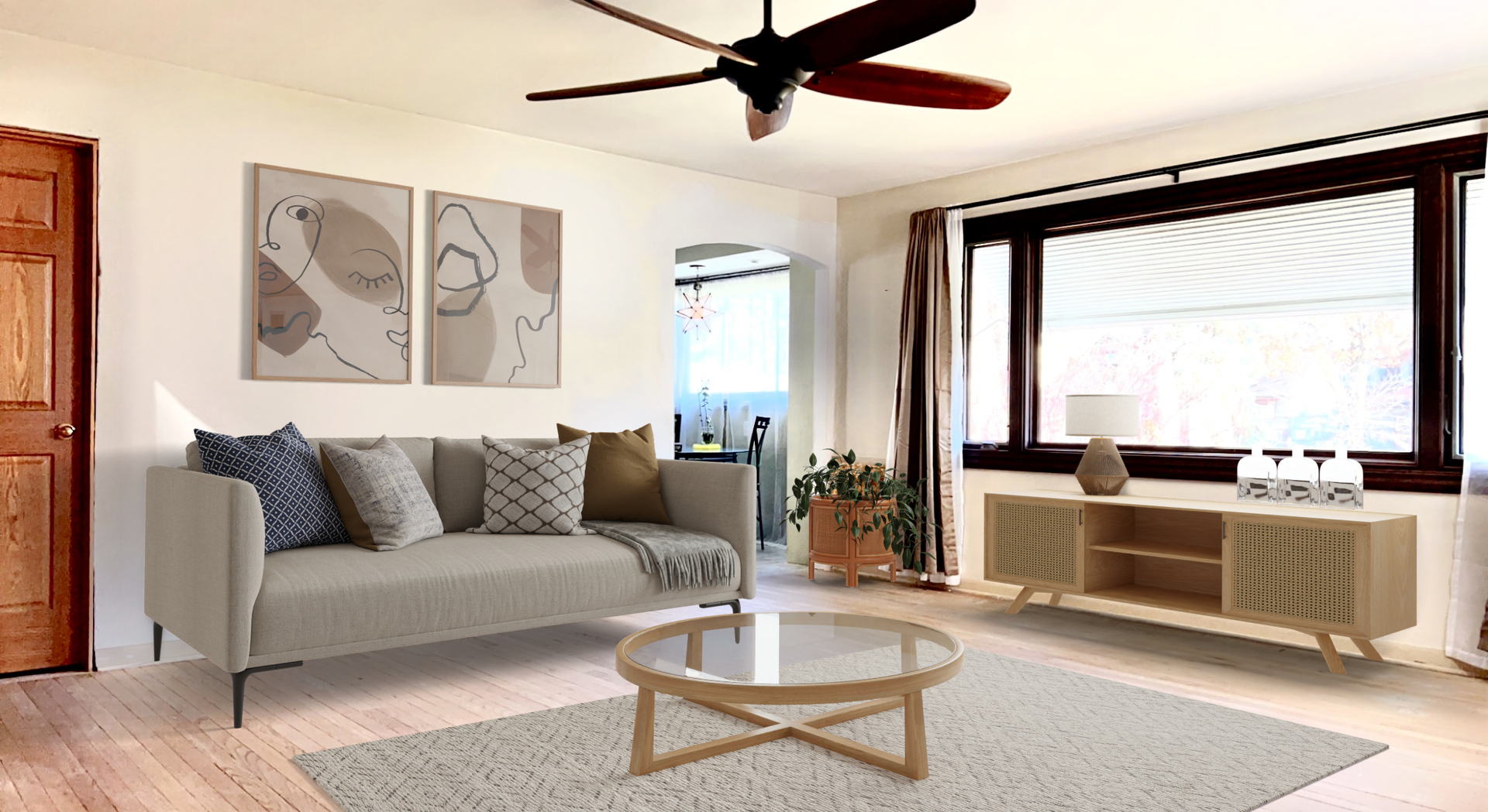 641 North Wright Street Naperville, IL 60563 - Photo 5 of 25 a living room with furniture and a large window