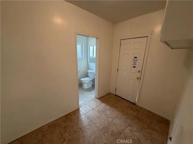 a view of a bathroom from a room