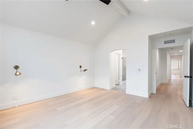 a bathroom with a sink vanity and a mirror