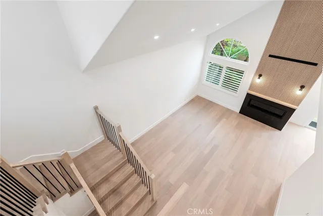 a view of entryway with wooden floor