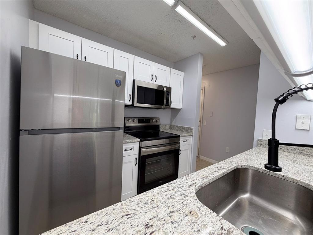 3921 Southwest 34th Street, Unit 301 Gainesville, FL 32608 - Photo 12 of 31 a kitchen with a refrigerator and a sink