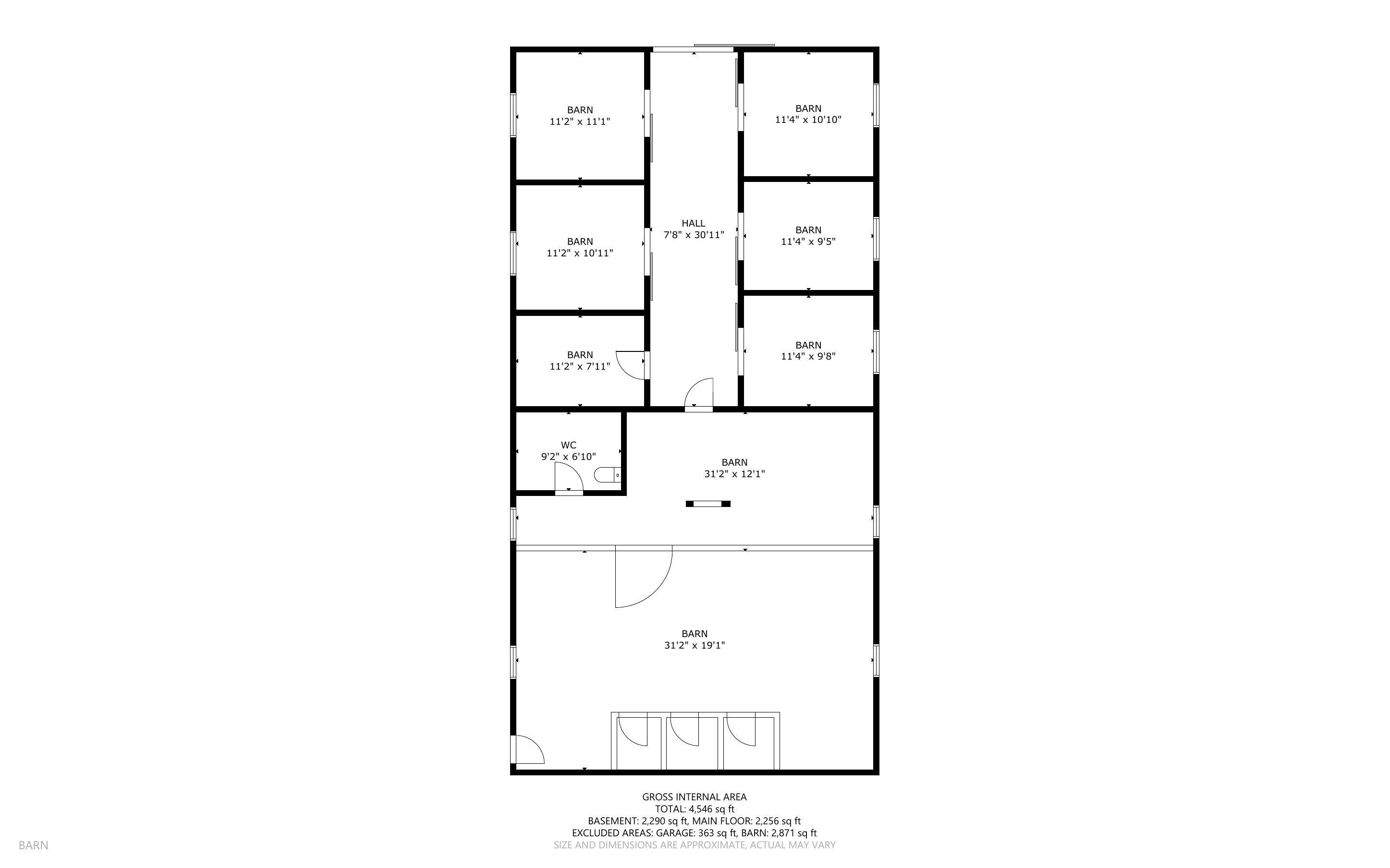 4155 North Neff Road Edmore, MI 48829 - Photo 37 of 40 Horse Barn/Dog Kennel Floorplan
