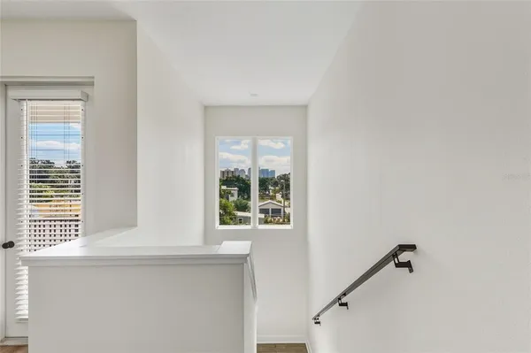 a view of an entryway with a window