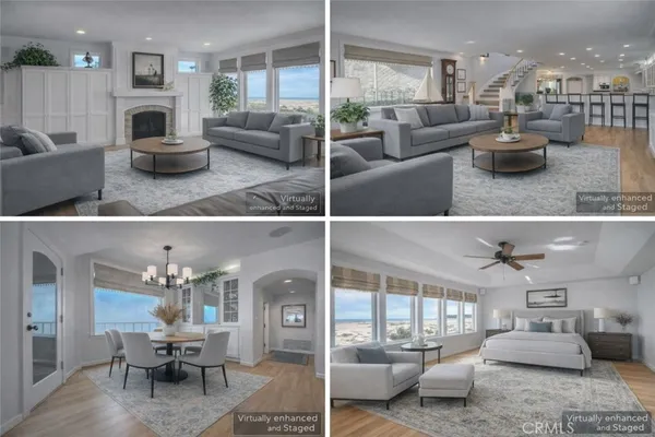 a view of living room kitchen with furniture and outdoor view