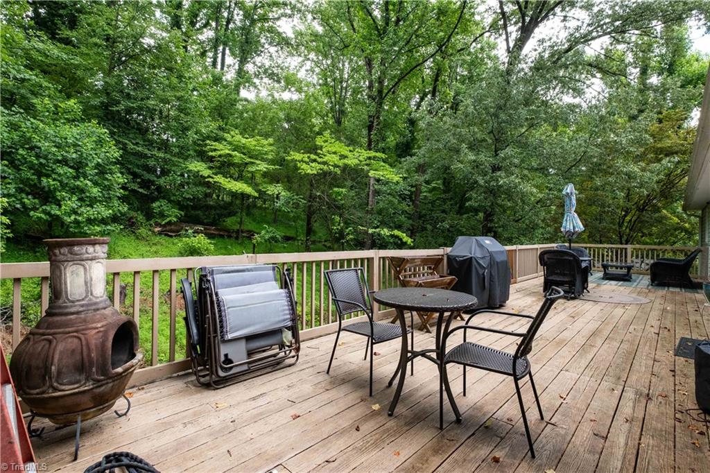 216 Brookwood Drive Elkin, NC 28621 - Photo 19 of 22 Back deck overlooking private wooded yard