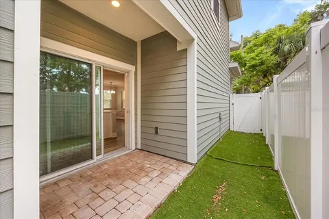 a view of backyard of house