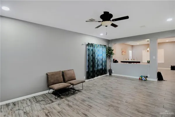 a living room with furniture