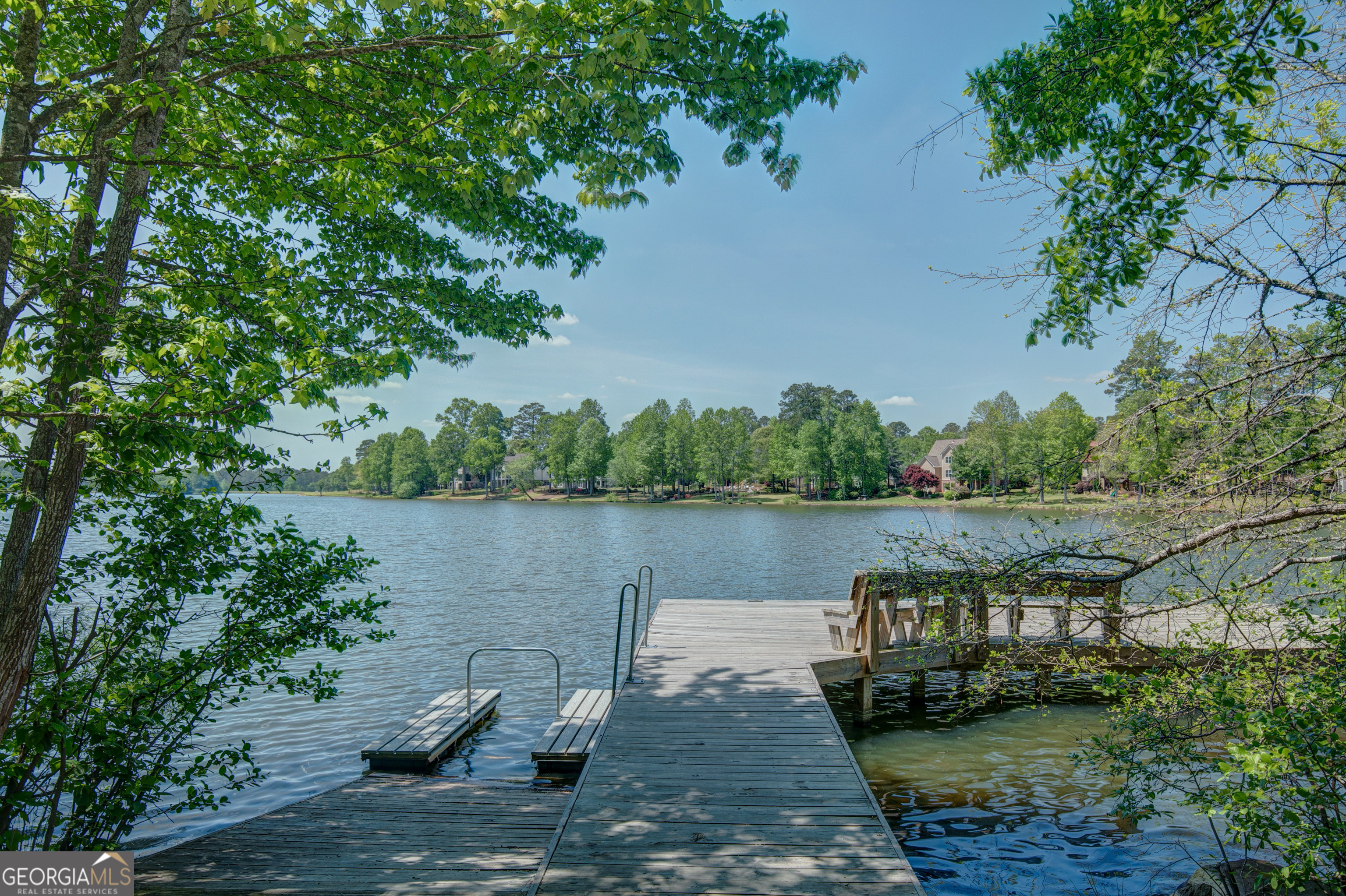 128 Lake Cove Approach Newnan, GA 30265 - Photo 62 of 63 a view of a lake with houses in the back