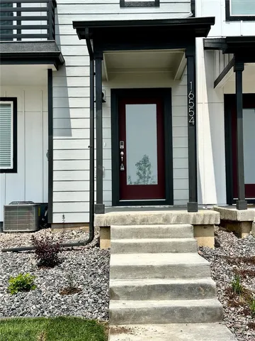 a front view of a house with a window
