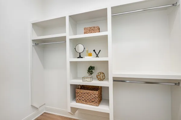 a close view of closet