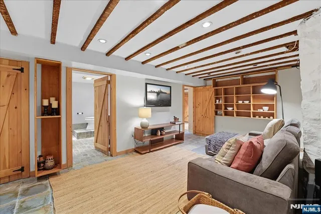 a living room with furniture