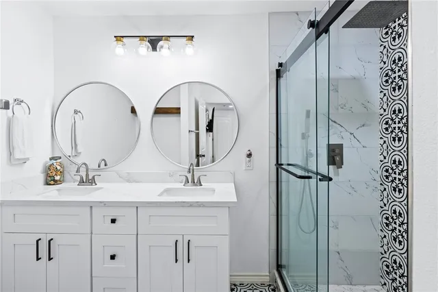 a backyard of a house with lots of green space