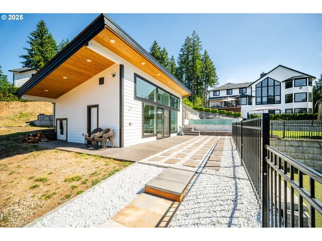 a view of a house with a patio