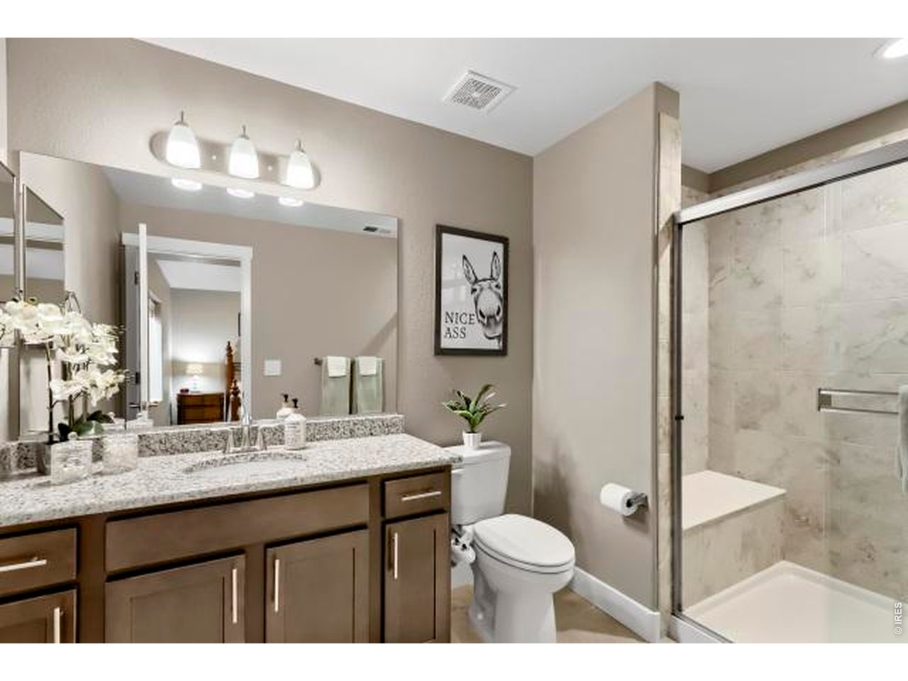 2169 Day Spring Drive Windsor, CO 80550 - Photo 23 of 39 a bathroom with a sink a toilet a mirror and shower