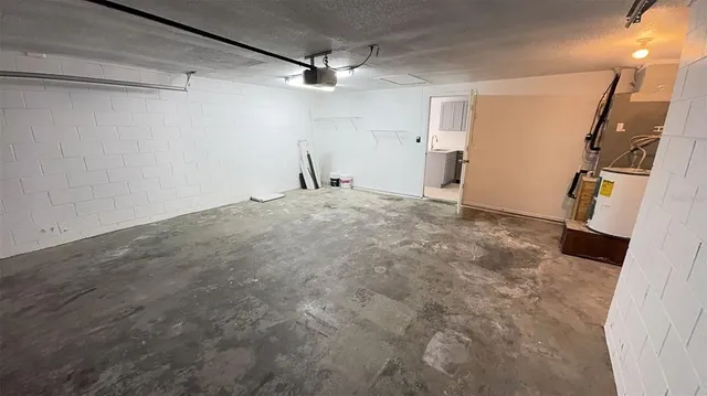 a view of a room with large windows