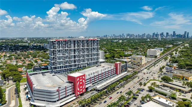 a view of a city with tall buildings