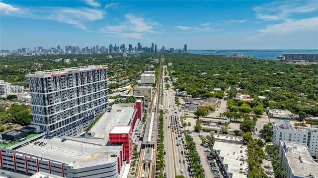 a view of a city with tall buildings