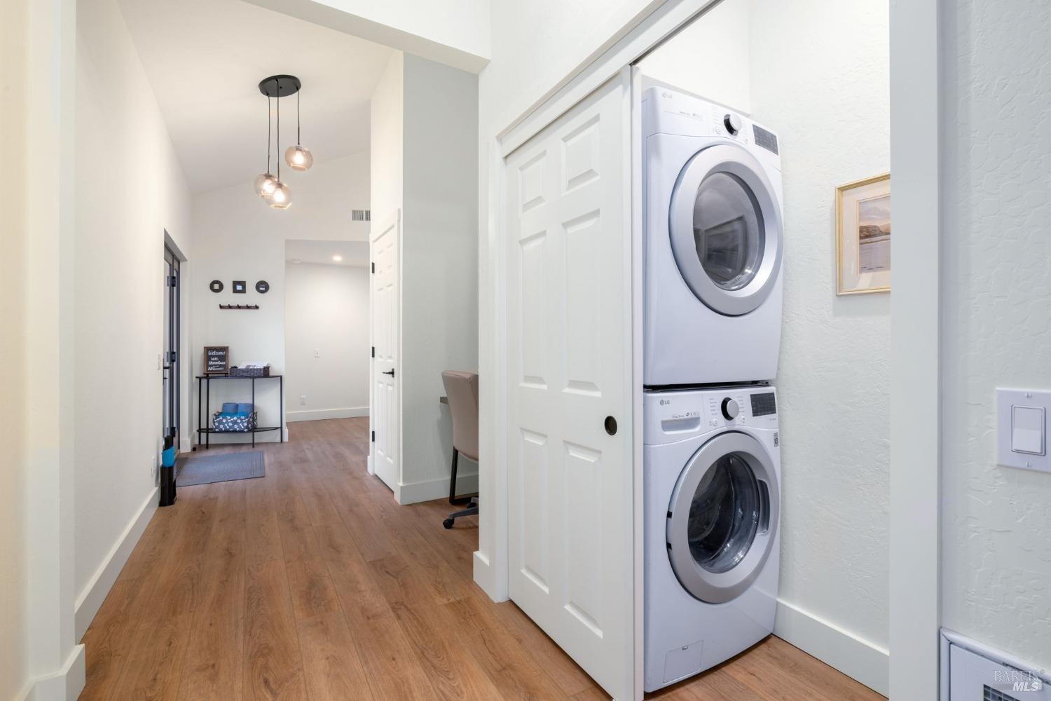 20690 Mockingbird Drive Bodega Bay, CA 94923 - Photo 27 of 51 a view of a hallway with washer and dryer
