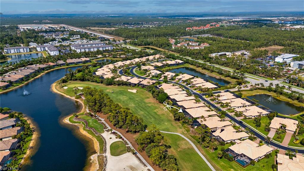 7523 Moorgate Point Way Naples, FL 34113 - Photo 28 of 32 Arial view of the property. Notice the cartpath is across the fairway! More privacy for you!