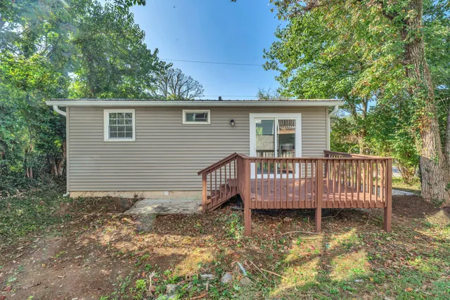 a view of a deck with a fence