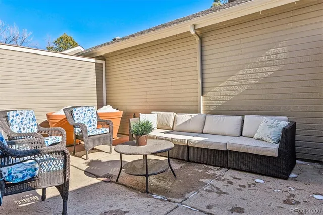 a outdoor living space with patio furniture