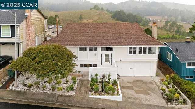 an aerial view of a house
