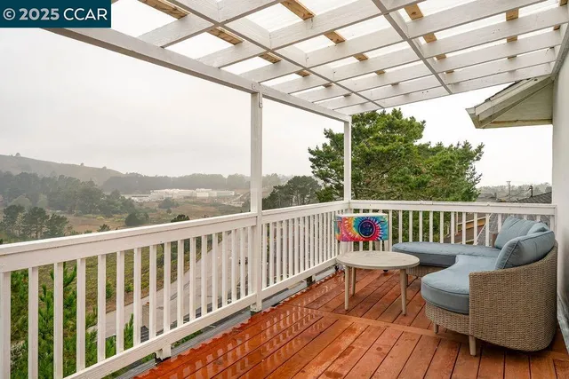 a view of porch with seating space