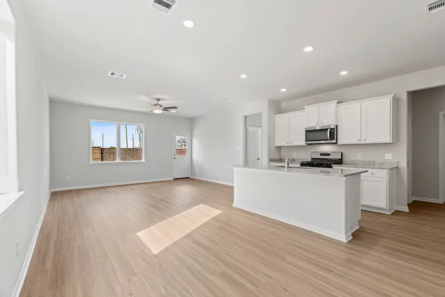 an empty room with a window