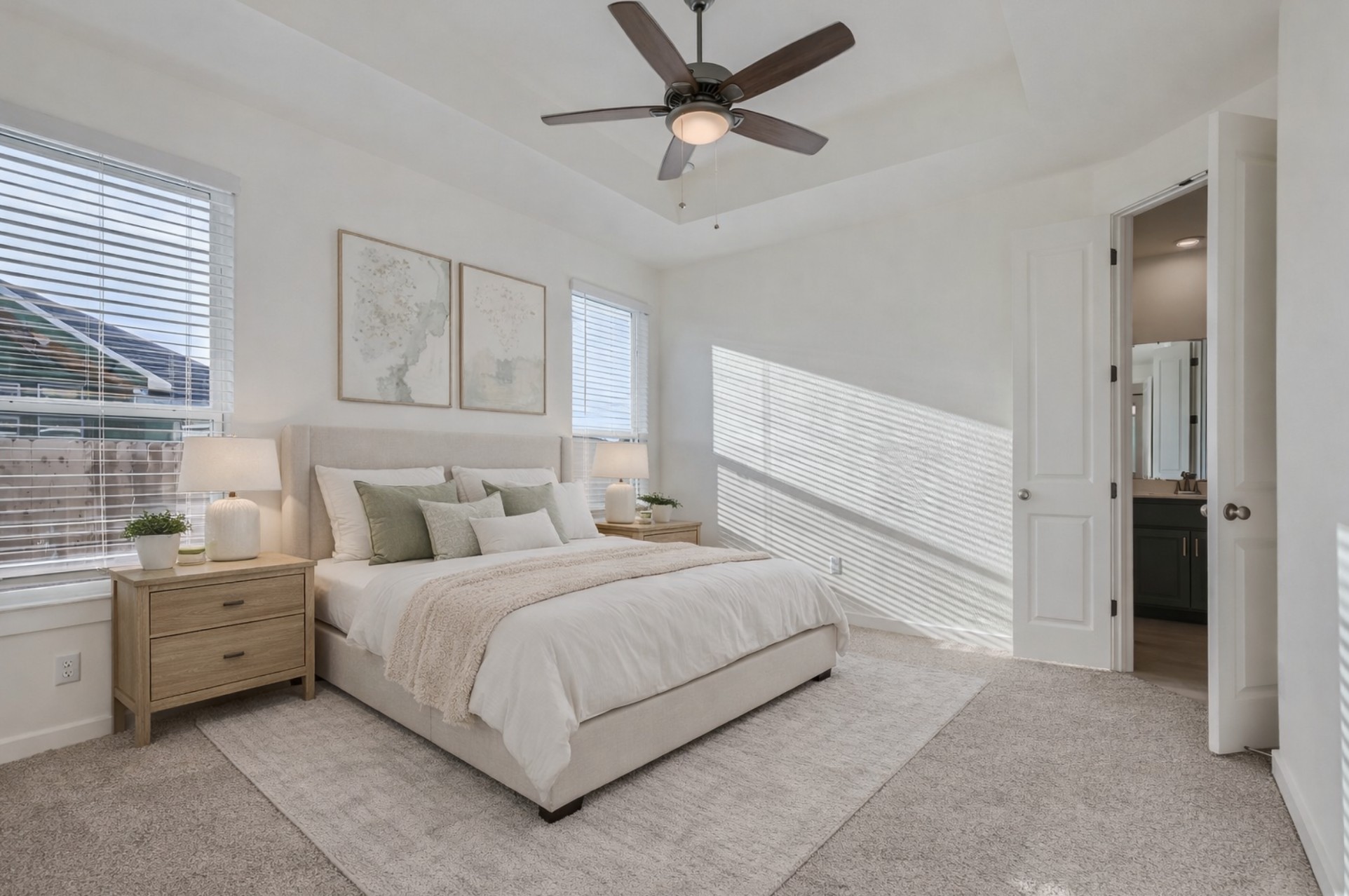 100 Cherry Sage Cove Georgetown, TX 78628 - Photo 6 of 14 a bedroom with a bed and a ceiling fan