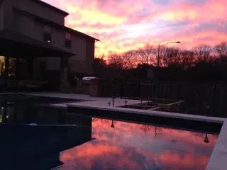 a view of backyard with mountain view