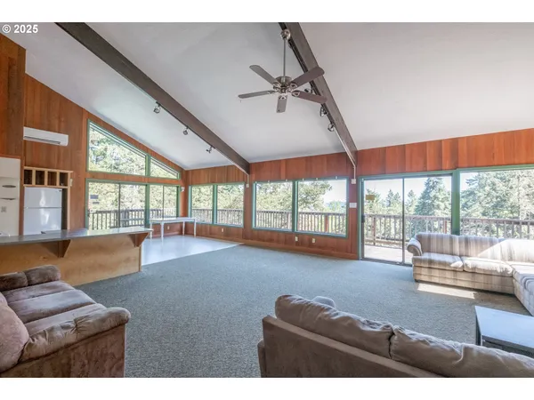 a view of a yard with an outdoor space