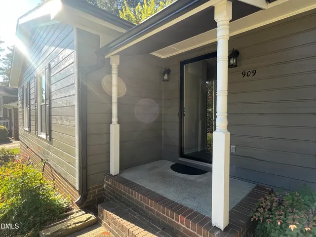 a view of wooden door