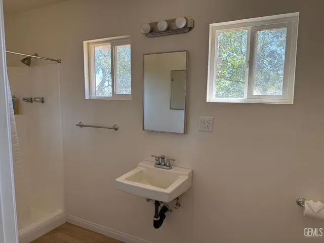 a view of a dry yard with trees