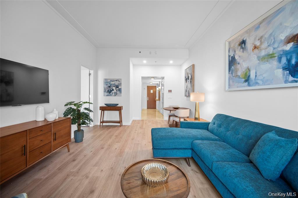 1 Renaissance Square, Unit 10A White Plains, NY 10601 - Photo 5 of 27 a living room with furniture and a flat screen tv