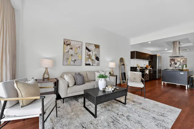 a living room with furniture