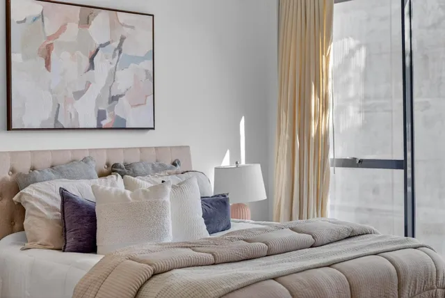 a view of city with tall buildings