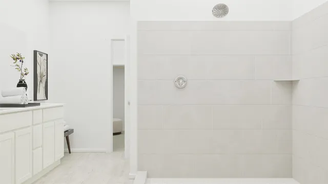 a living room with furniture and two window