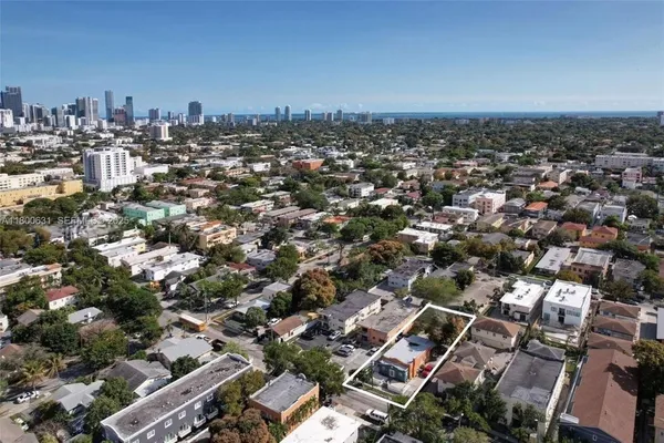 an aerial view of a city